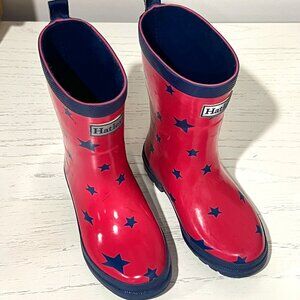 Hatley Girls Pink and Blue Stars Shiny Rain Boots